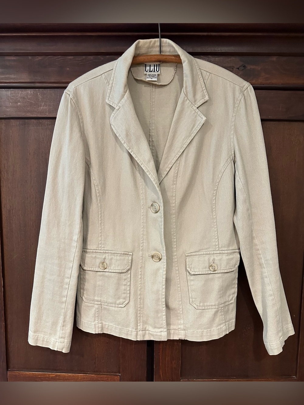 Clio • tan suit jacket • canvas blazer • light jacket